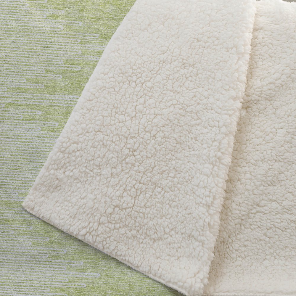 Premium Machine Washable ASB647 Aloe 50" x 70" Sherpa Throw Blanket. Picture 2
