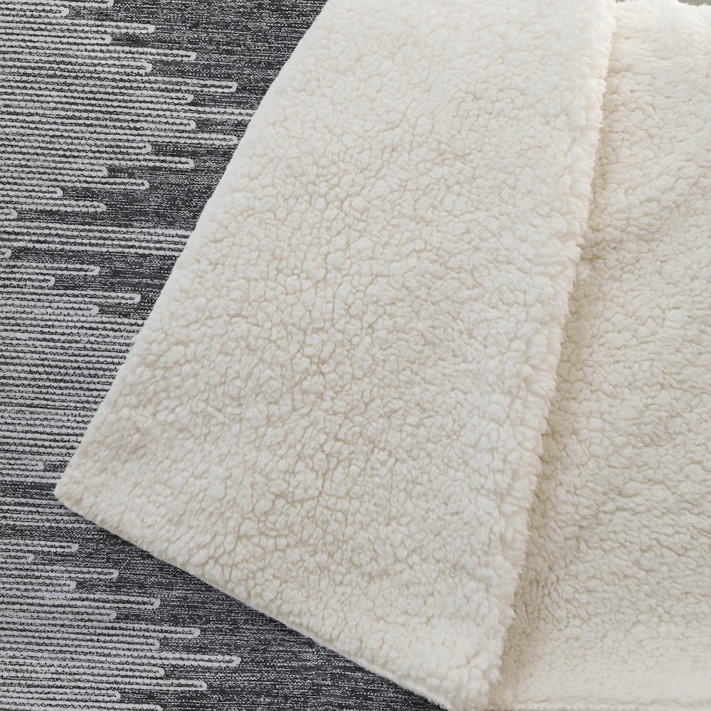 Premium Machine Washable ASB647 Charcoal 50" x 70" Sherpa Throw Blanket. Picture 2
