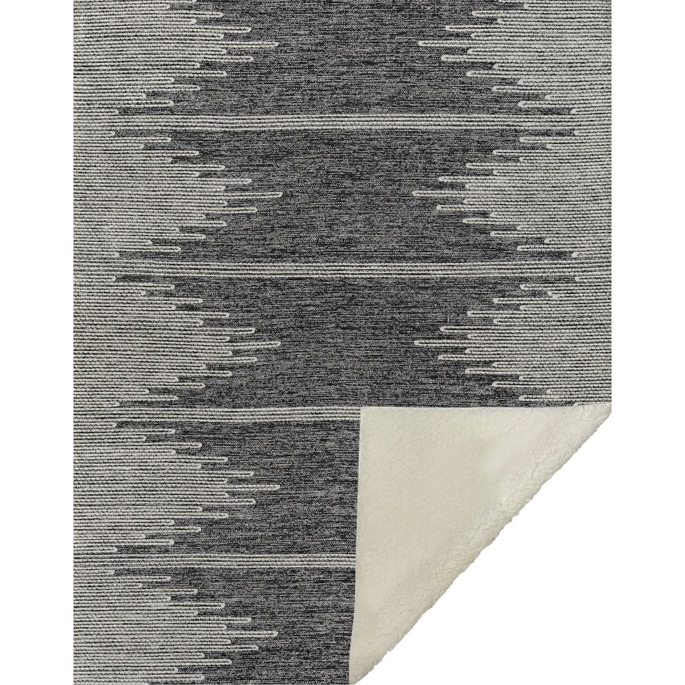 Premium Machine Washable ASB647 Charcoal 50" x 70" Sherpa Throw Blanket. Picture 1