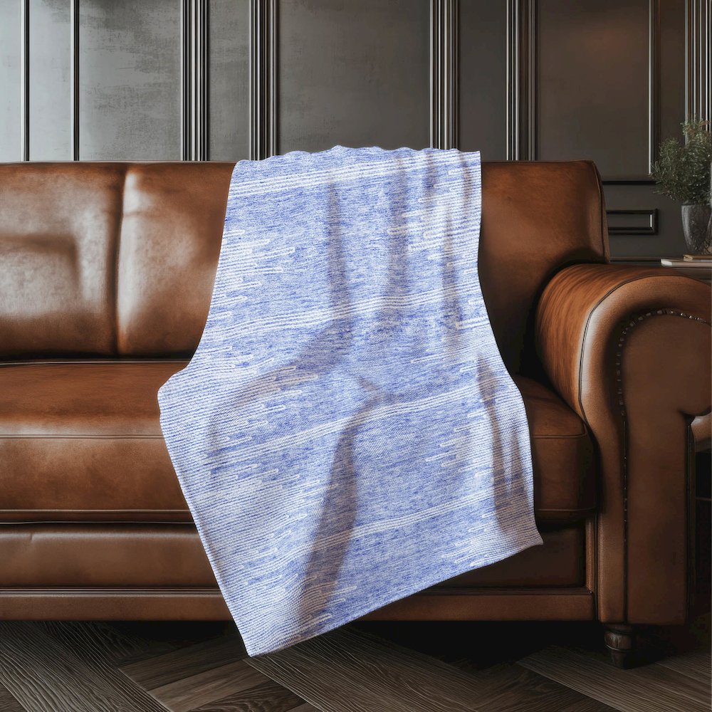 Premium Machine Washable ASB647 Denim 50" x 70" Sherpa Throw Blanket. Picture 4