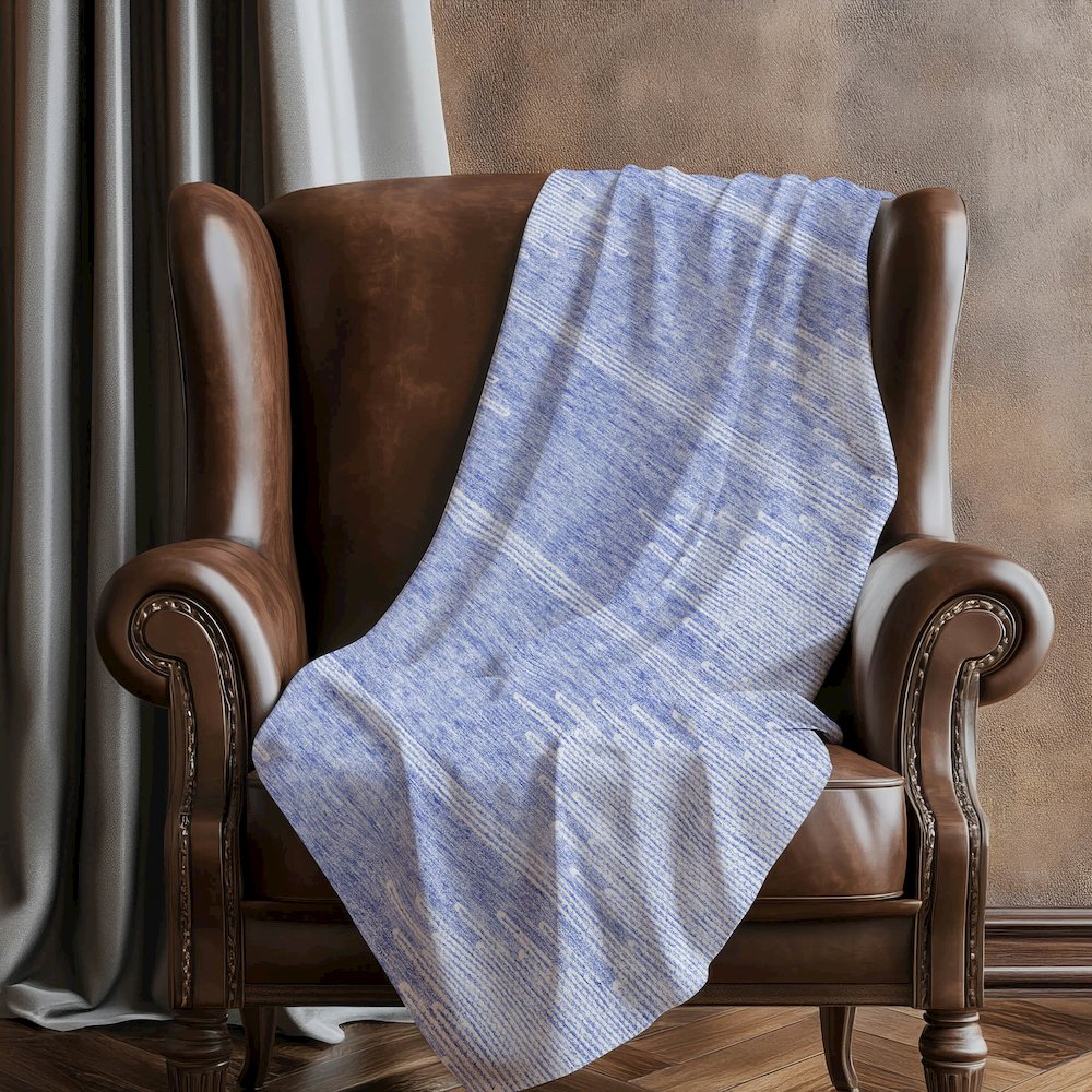 Premium Machine Washable ASB647 Denim 50" x 70" Sherpa Throw Blanket. Picture 5