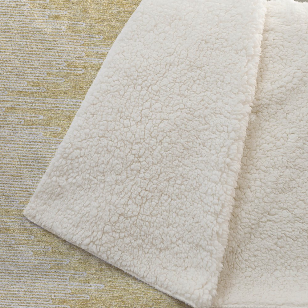 Premium Machine Washable ASB647 Gold 50" x 70" Sherpa Throw Blanket. Picture 2