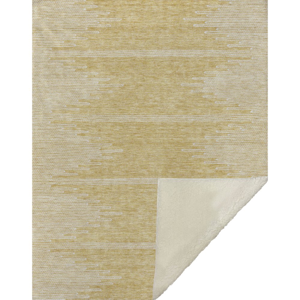 Premium Machine Washable ASB647 Gold 50" x 70" Sherpa Throw Blanket. Picture 1