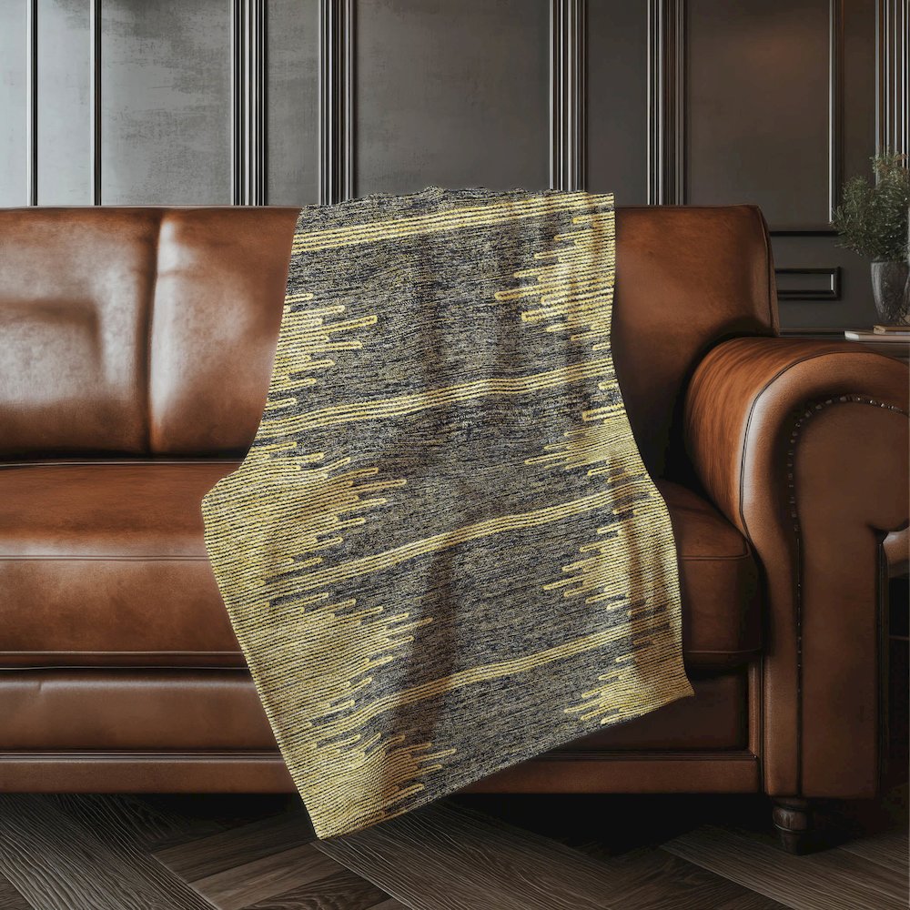 Premium Machine Washable ASB647 Graphite 50" x 70" Sherpa Throw Blanket. Picture 4