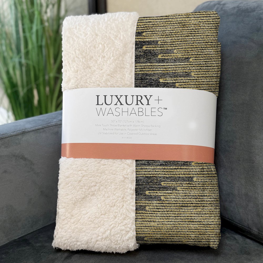 Premium Machine Washable ASB647 Graphite 50" x 70" Sherpa Throw Blanket. Picture 3