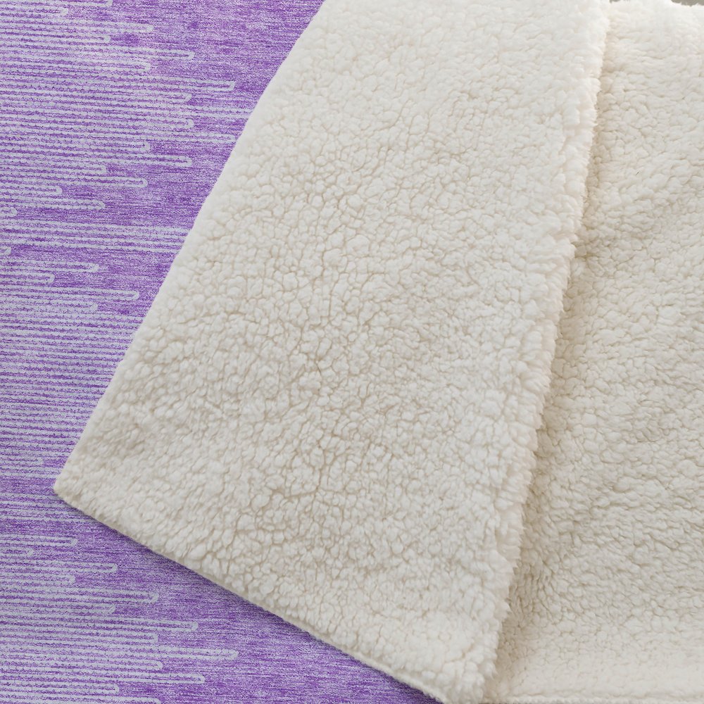 Premium Machine Washable ASB647 Lavender 50" x 70" Sherpa Throw Blanket. Picture 2