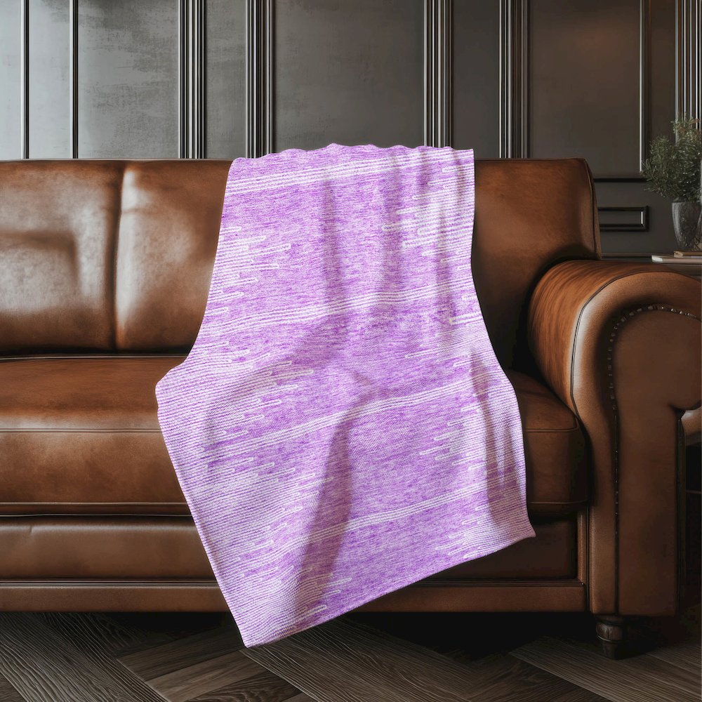 Premium Machine Washable ASB647 Lavender 50" x 70" Sherpa Throw Blanket. Picture 4