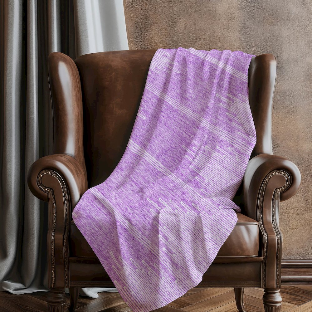 Premium Machine Washable ASB647 Lavender 50" x 70" Sherpa Throw Blanket. Picture 5