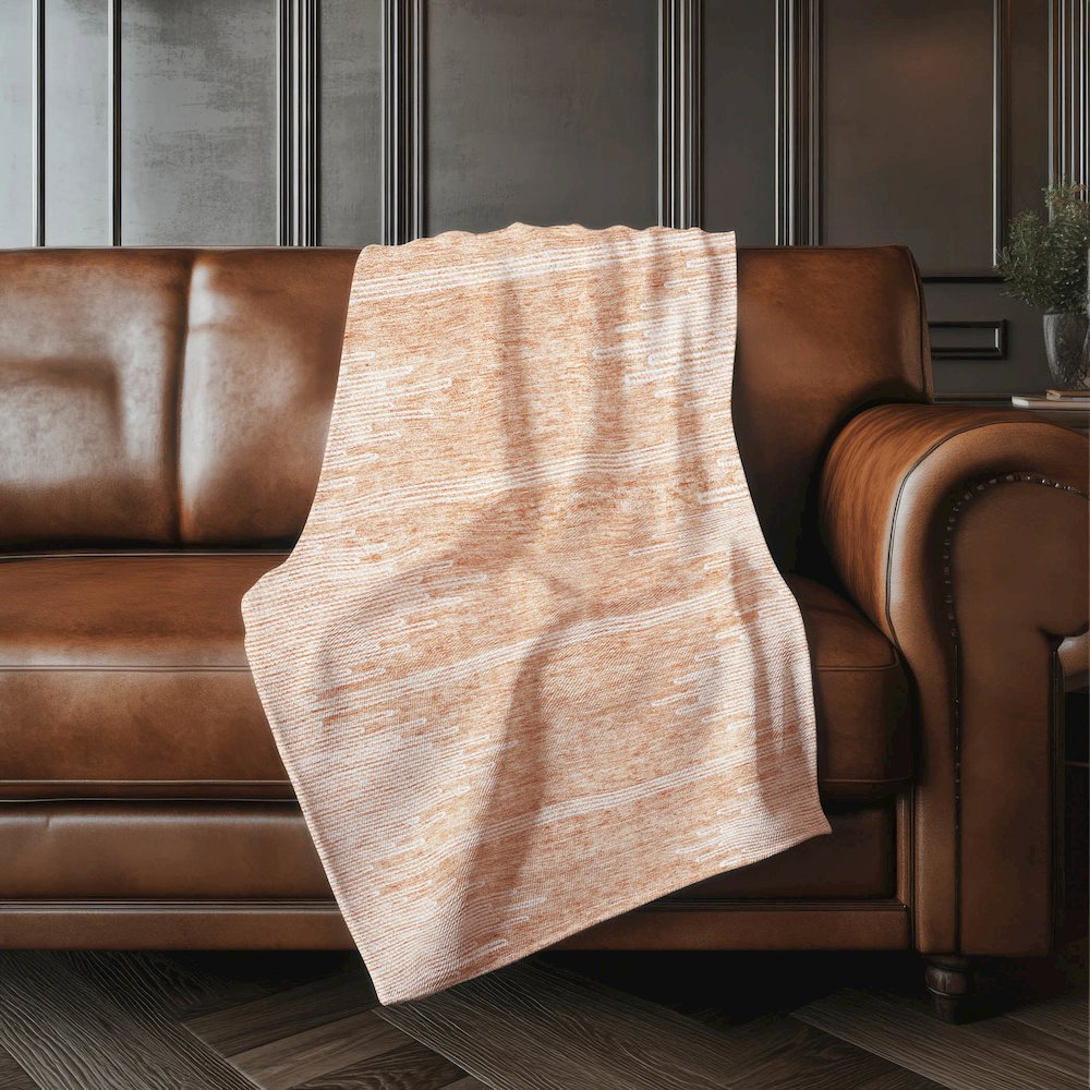 Premium Machine Washable ASB647 Salmon 50" x 70" Sherpa Throw Blanket. Picture 4