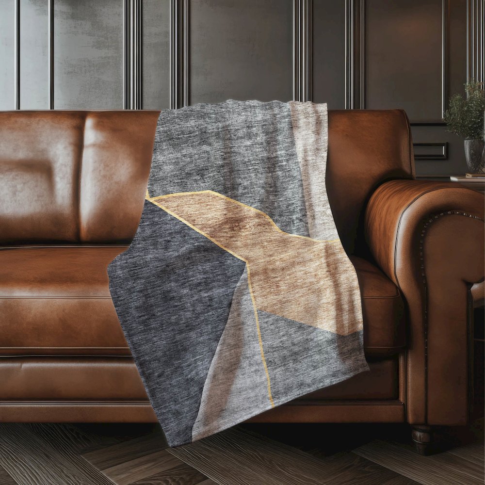 Premium Machine Washable ASB648 Charcoal 50" x 70" Sherpa Throw Blanket. Picture 4