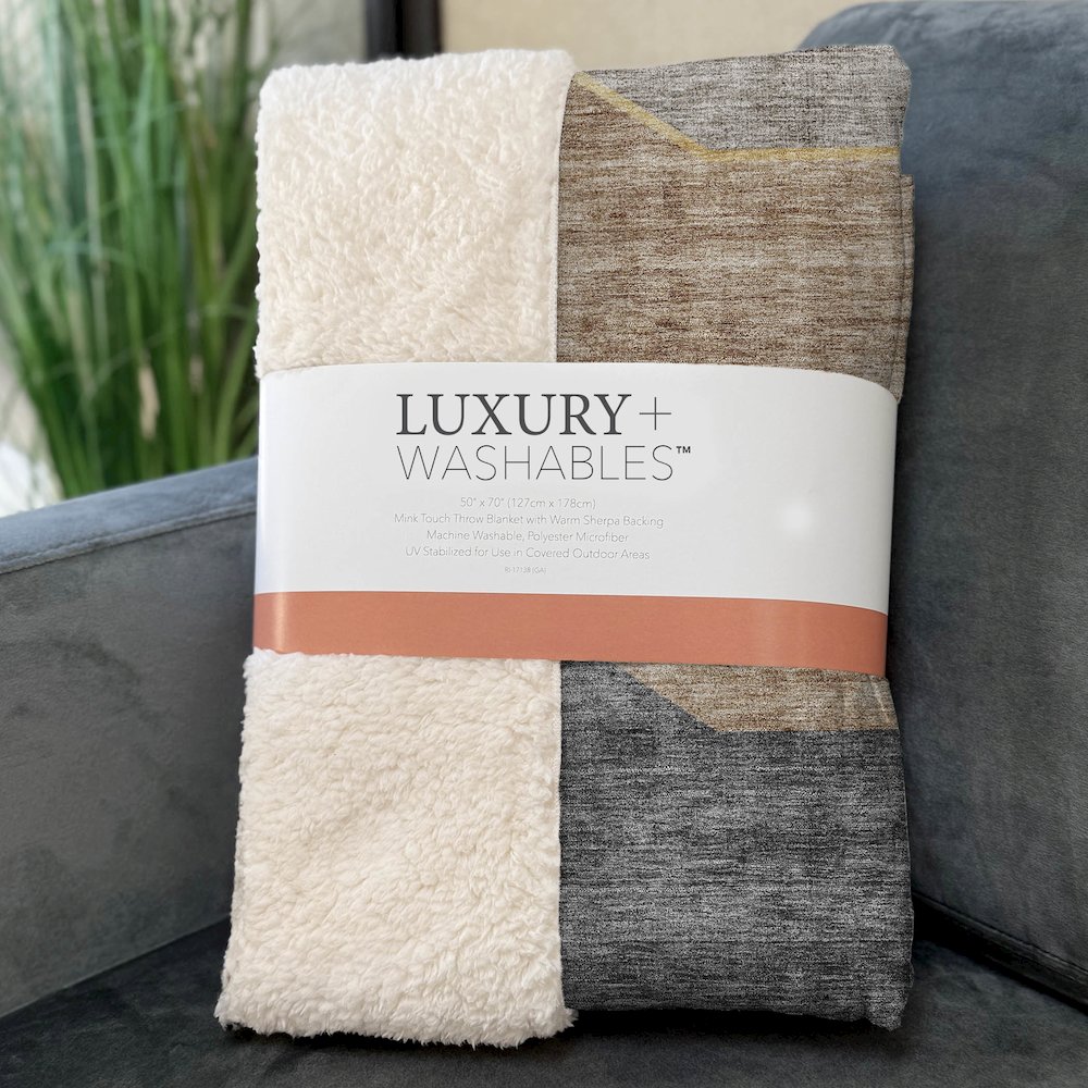 Premium Machine Washable ASB648 Charcoal 50" x 70" Sherpa Throw Blanket. Picture 3