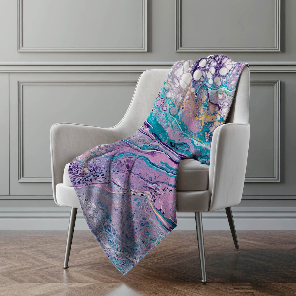 Premium Machine Washable ASB64 Periwinkle 50" x 70" Sherpa Throw Blanket. Picture 5