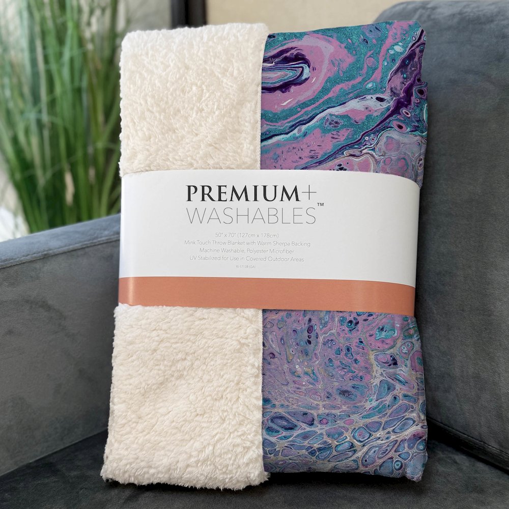 Premium Machine Washable ASB64 Periwinkle 50" x 70" Sherpa Throw Blanket. Picture 3