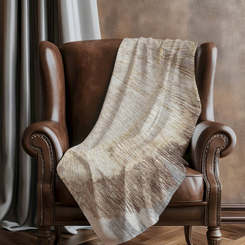 Premium Machine Washable ASB650 Brown 50" x 70" Sherpa Throw Blanket. Picture 5