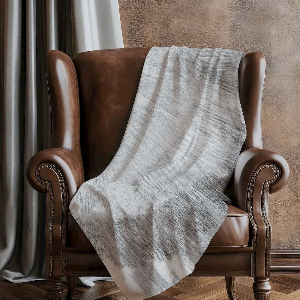 Premium Machine Washable ASB650 Gray 50" x 70" Sherpa Throw Blanket. Picture 5