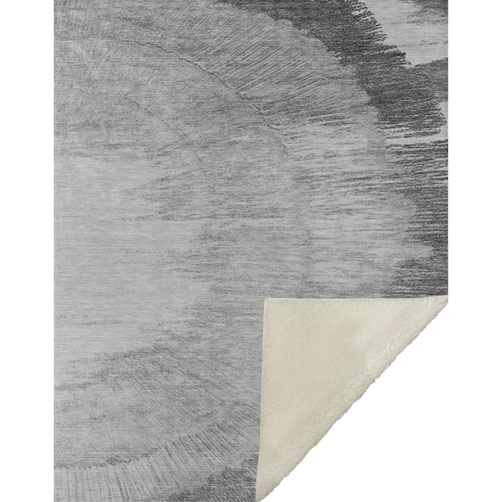 Premium Machine Washable ASB650 Gray 50" x 70" Sherpa Throw Blanket. Picture 1
