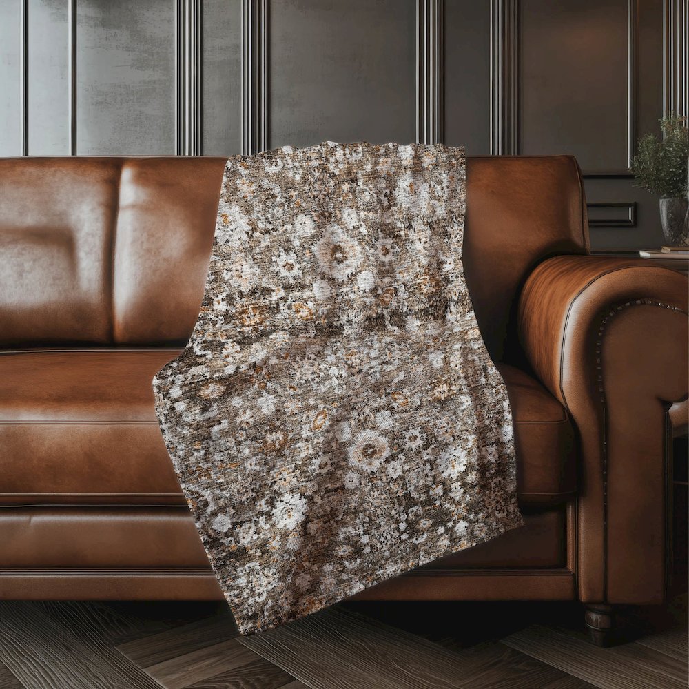 Premium Machine Washable ASB651 Fudge 50" x 70" Sherpa Throw Blanket. Picture 4