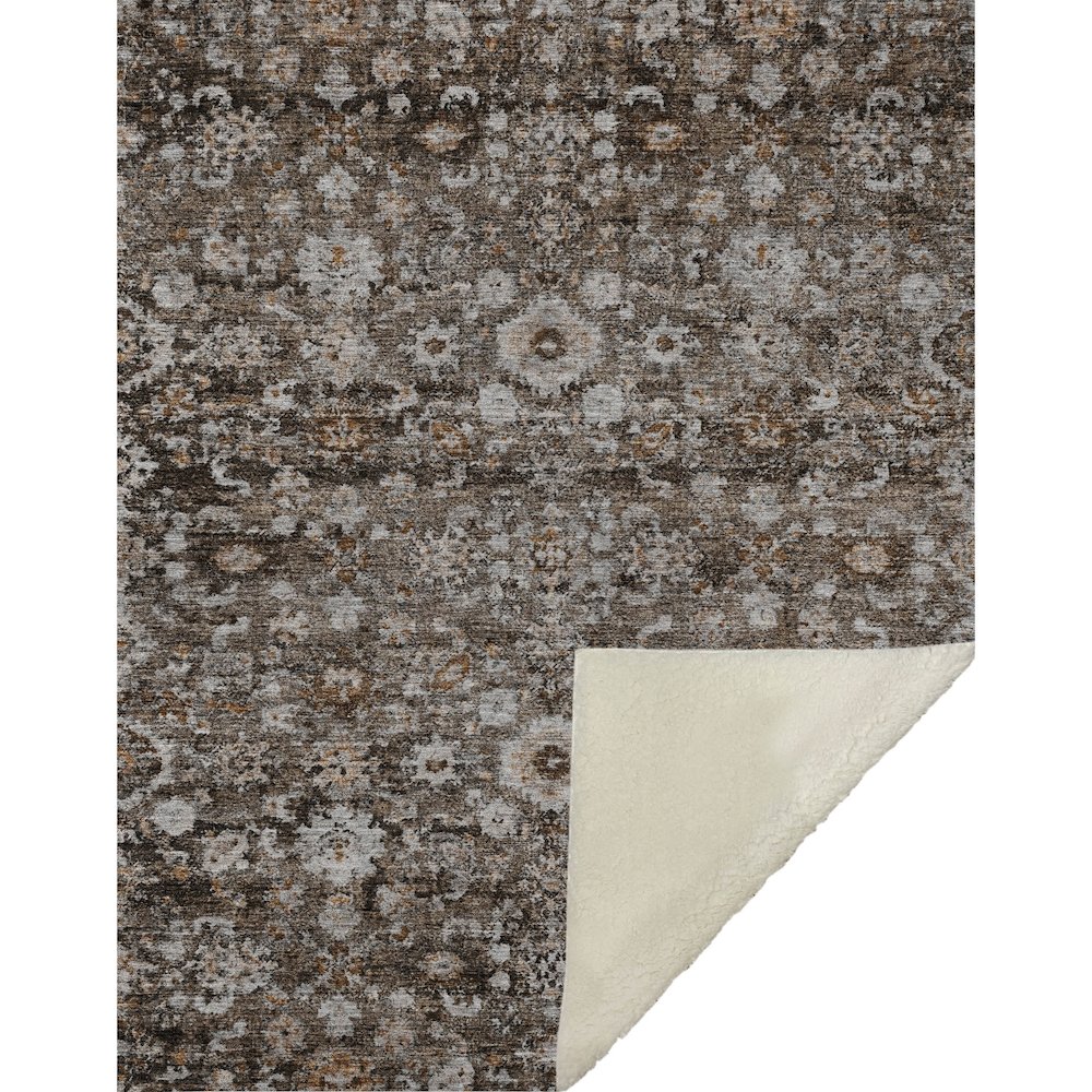 Premium Machine Washable ASB651 Fudge 50" x 70" Sherpa Throw Blanket. Picture 1