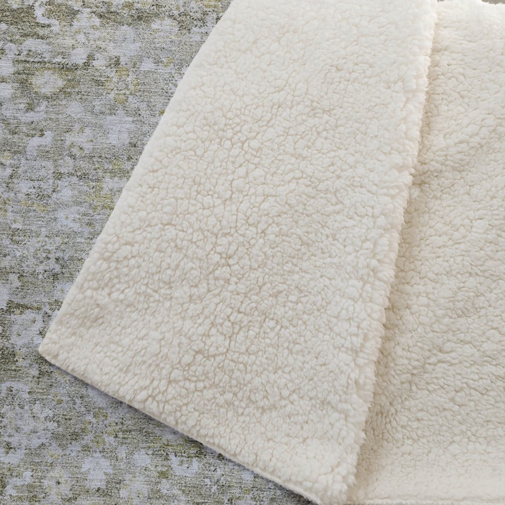 Premium Machine Washable ASB651 Taupe 50" x 70" Sherpa Throw Blanket. Picture 2