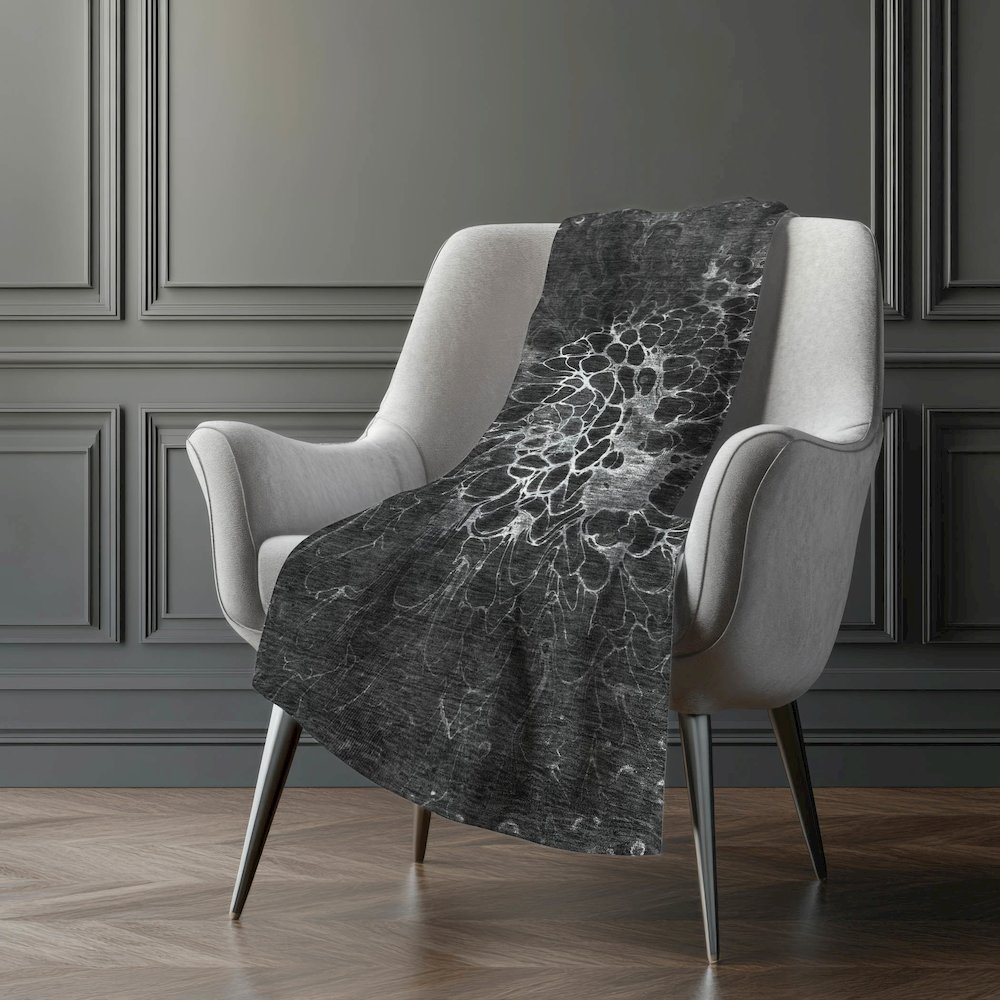 Premium Machine Washable ASB652 Charcoal 50" x 70" Sherpa Throw Blanket. Picture 5