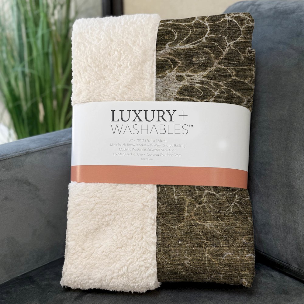 Premium Machine Washable ASB652 Chocolate 50" x 70" Sherpa Throw Blanket. Picture 3