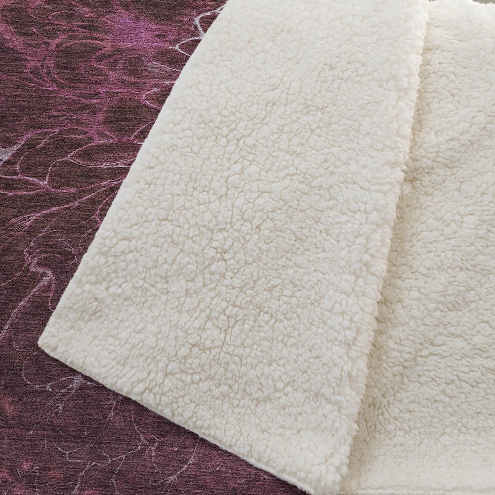 Premium Machine Washable ASB652 Merlot 50" x 70" Sherpa Throw Blanket. Picture 2