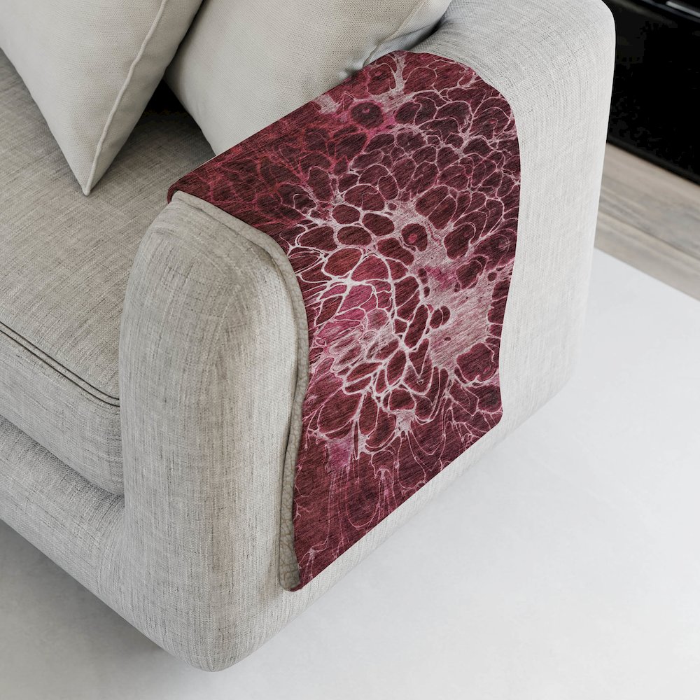Premium Machine Washable ASB652 Merlot 50" x 70" Sherpa Throw Blanket. Picture 4