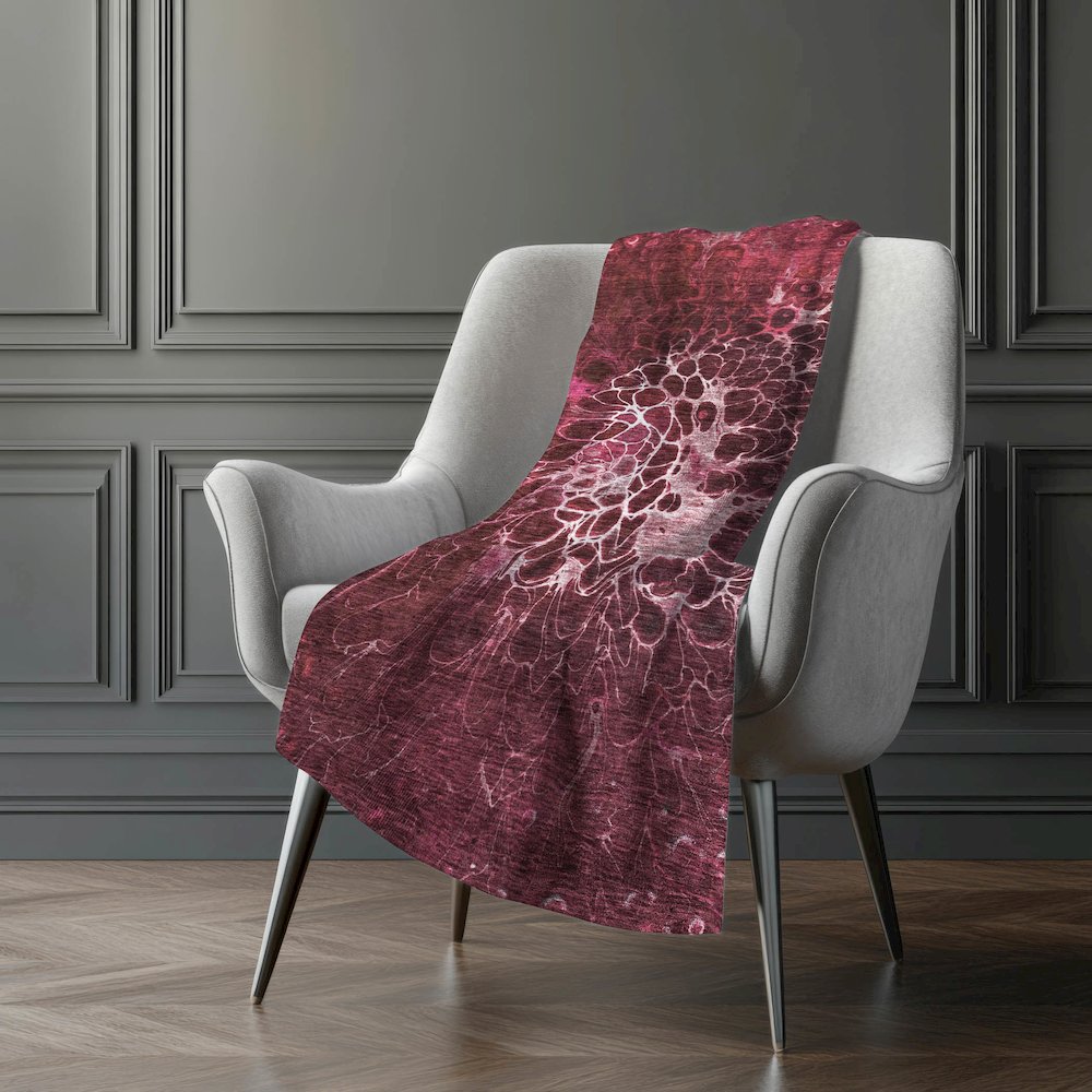Premium Machine Washable ASB652 Merlot 50" x 70" Sherpa Throw Blanket. Picture 5