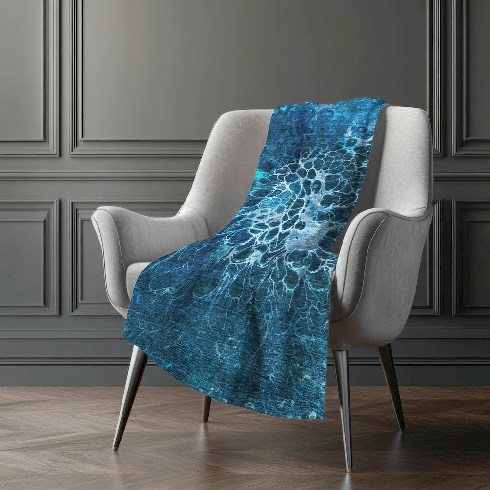 Premium Machine Washable ASB652 Navy 50" x 70" Sherpa Throw Blanket. Picture 5