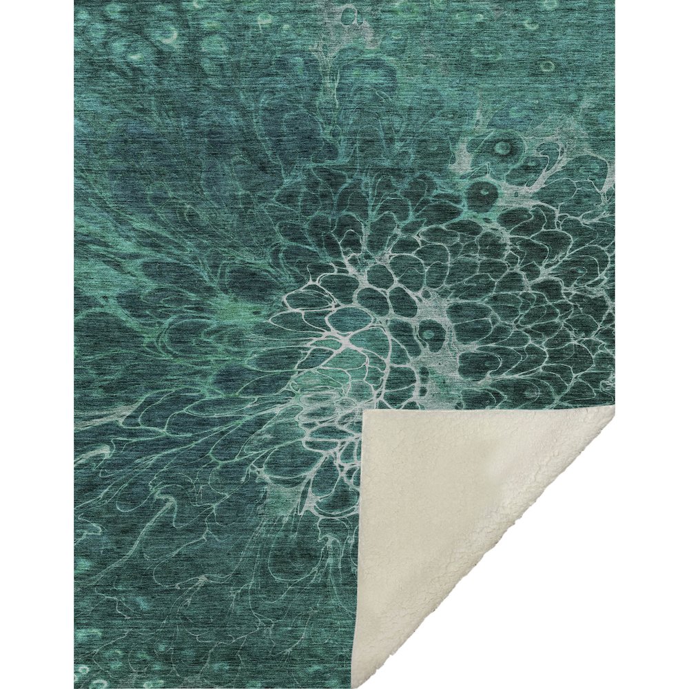 Premium Machine Washable ASB652 Teal 50" x 70" Sherpa Throw Blanket. Picture 1