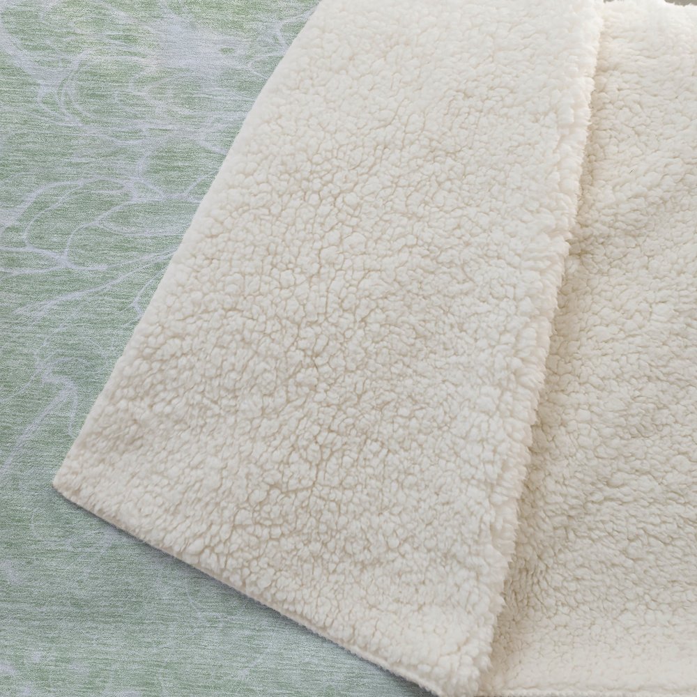 Premium Machine Washable ASB653 Mint 50" x 70" Sherpa Throw Blanket. Picture 2