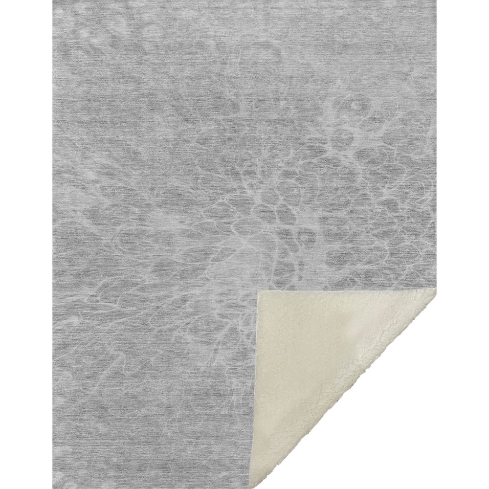 Premium Machine Washable ASB653 Silver 50" x 70" Sherpa Throw Blanket. Picture 1