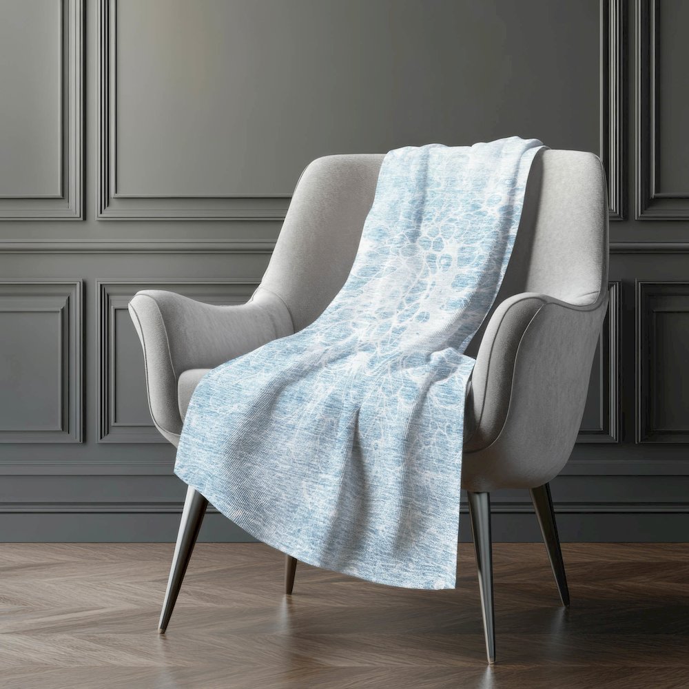 Premium Machine Washable ASB653 Sky 50" x 70" Sherpa Throw Blanket. Picture 5