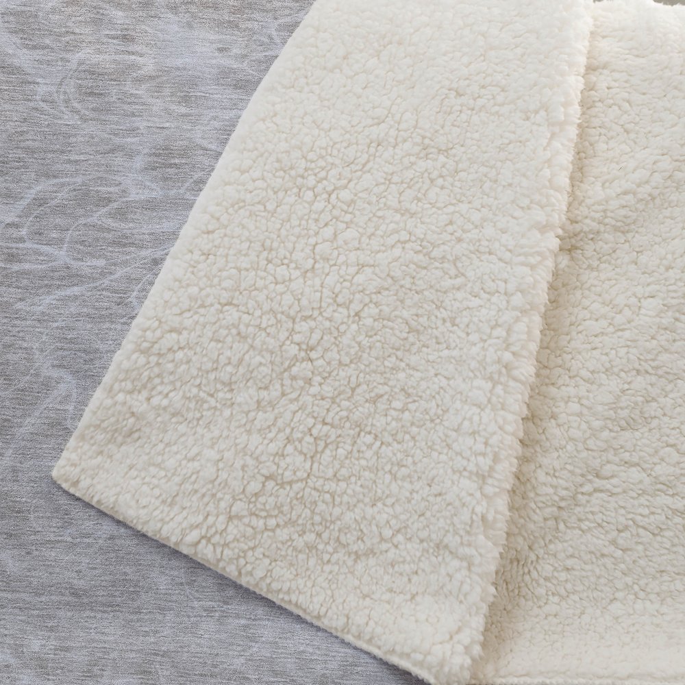 Premium Machine Washable ASB653 Taupe 50" x 70" Sherpa Throw Blanket. Picture 2
