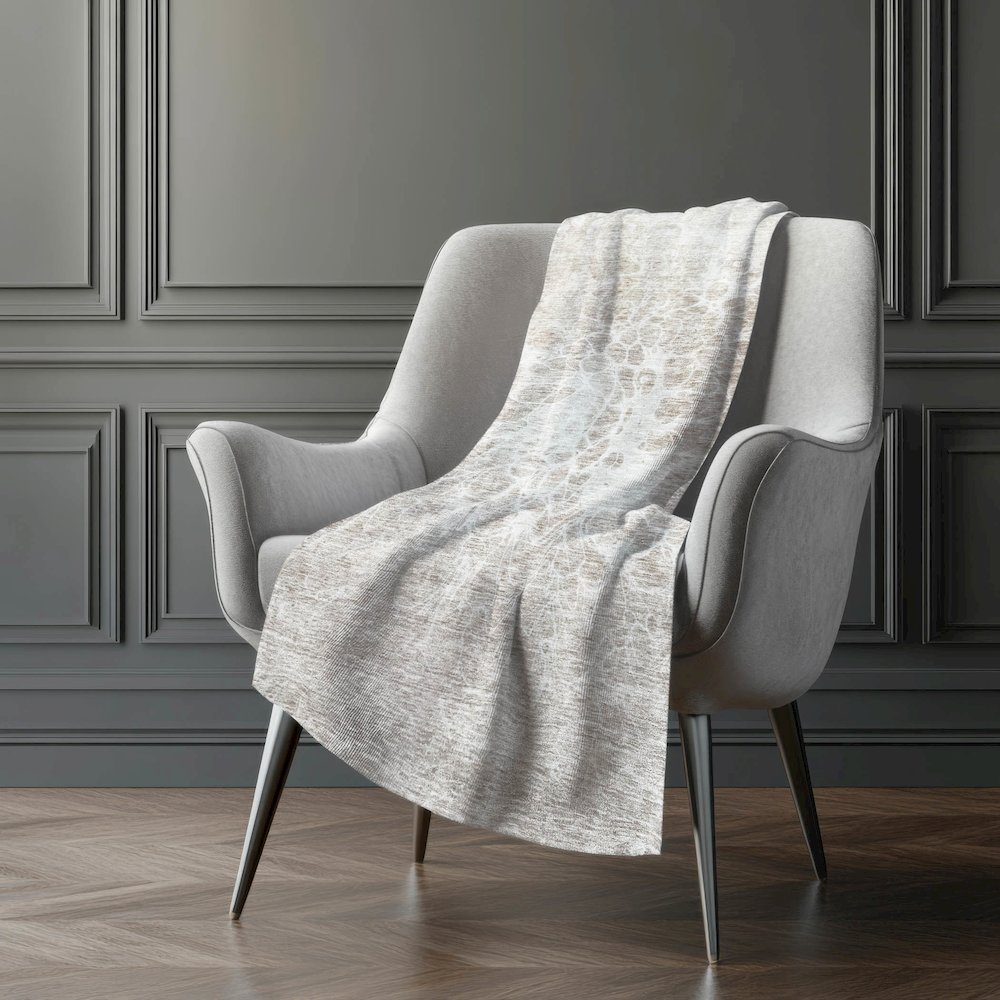 Premium Machine Washable ASB653 Taupe 50" x 70" Sherpa Throw Blanket. Picture 5