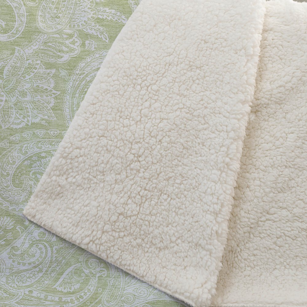 Premium Machine Washable ASB654 Aloe 50" x 70" Sherpa Throw Blanket. Picture 2