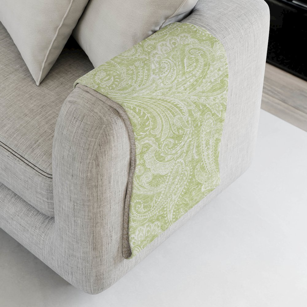 Premium Machine Washable ASB654 Aloe 50" x 70" Sherpa Throw Blanket. Picture 4