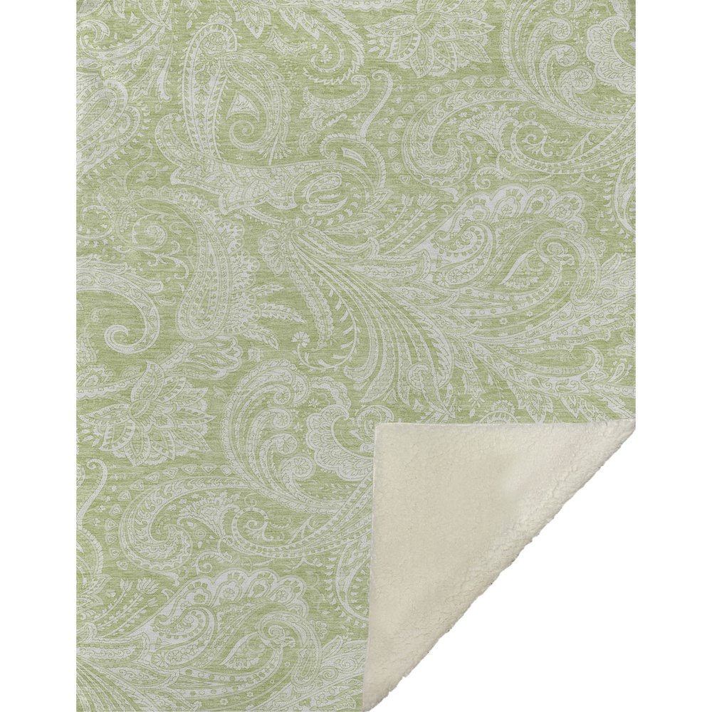 Premium Machine Washable ASB654 Aloe 50" x 70" Sherpa Throw Blanket. Picture 1