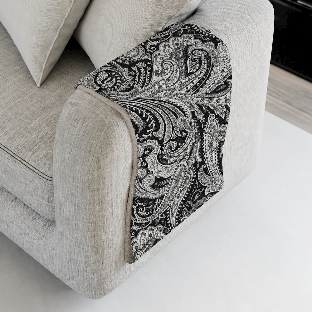 Premium Machine Washable ASB654 Black 50" x 70" Sherpa Throw Blanket. Picture 4