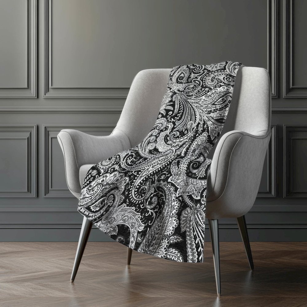 Premium Machine Washable ASB654 Black 50" x 70" Sherpa Throw Blanket. Picture 5