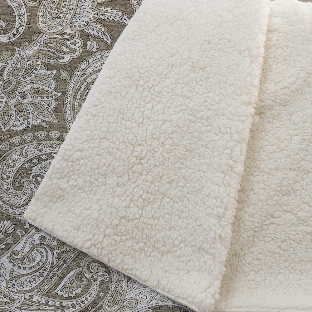 Premium Machine Washable ASB654 Chocolate 50" x 70" Sherpa Throw Blanket. Picture 2