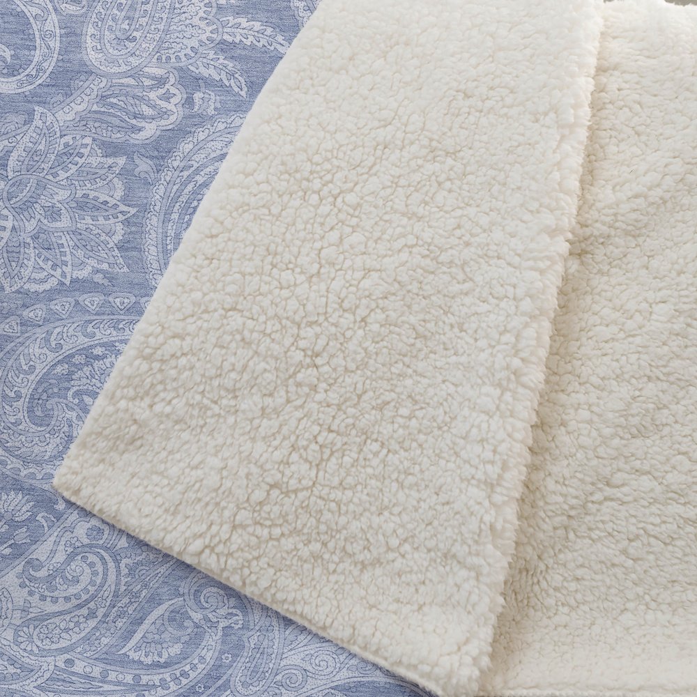 Premium Machine Washable ASB654 Denim 50" x 70" Sherpa Throw Blanket. Picture 2