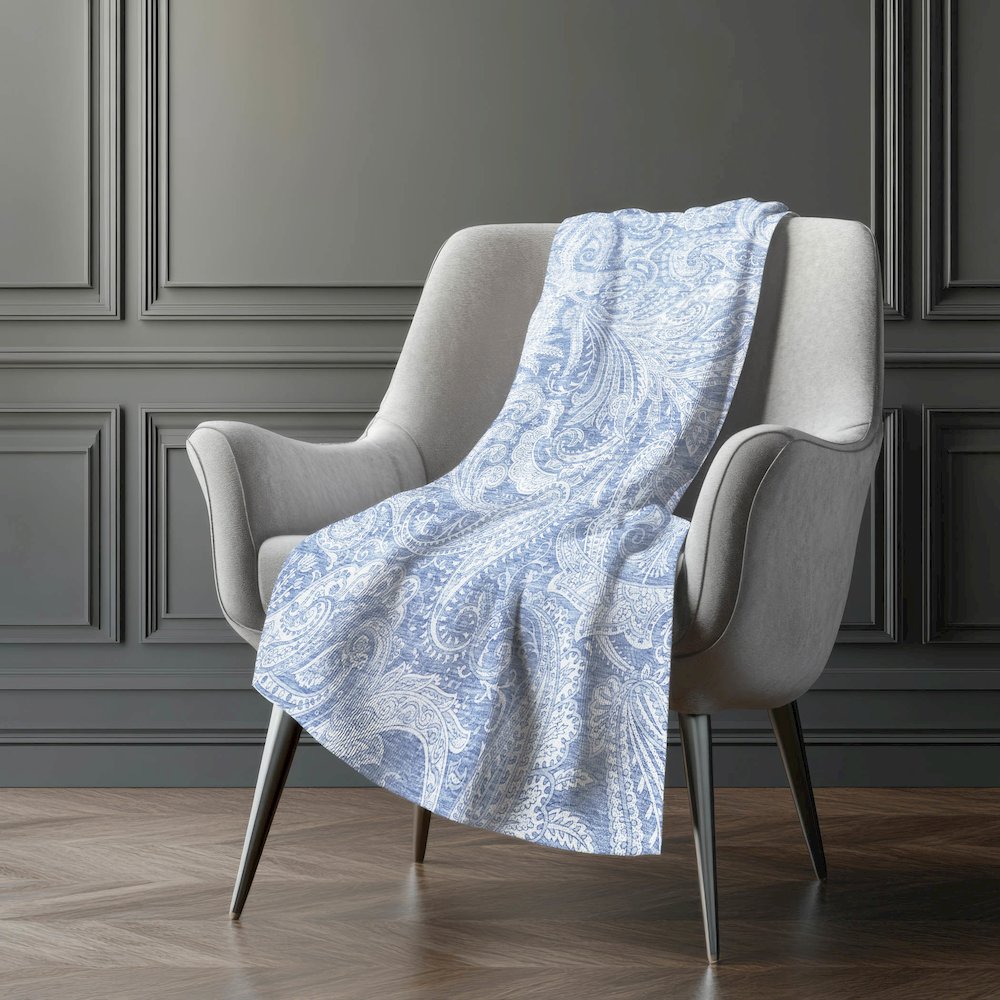 Premium Machine Washable ASB654 Denim 50" x 70" Sherpa Throw Blanket. Picture 5
