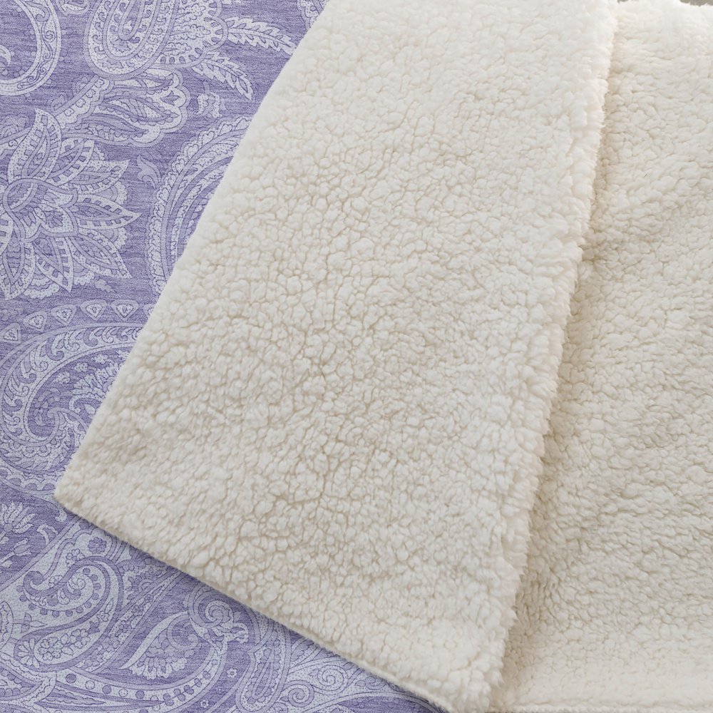 Premium Machine Washable ASB654 Lavender 50" x 70" Sherpa Throw Blanket. Picture 2