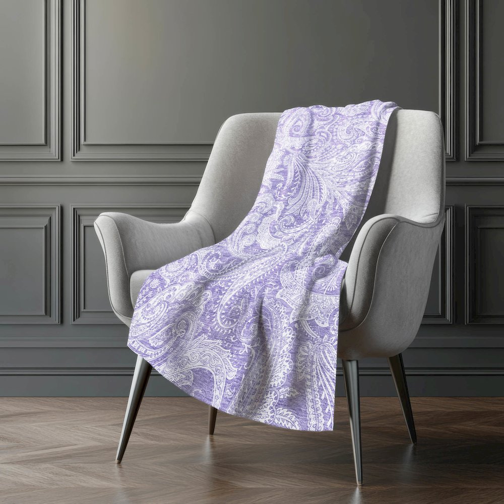 Premium Machine Washable ASB654 Lavender 50" x 70" Sherpa Throw Blanket. Picture 5