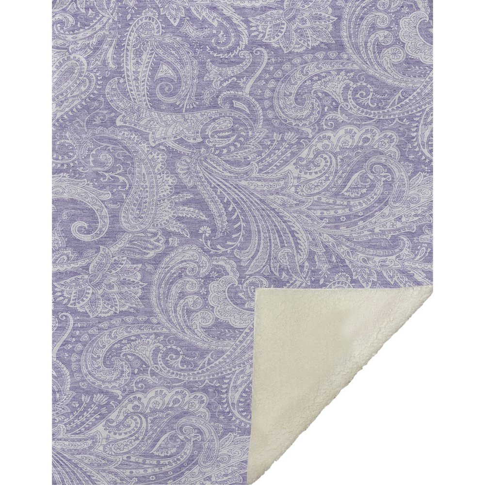 Premium Machine Washable ASB654 Lavender 50" x 70" Sherpa Throw Blanket. Picture 1