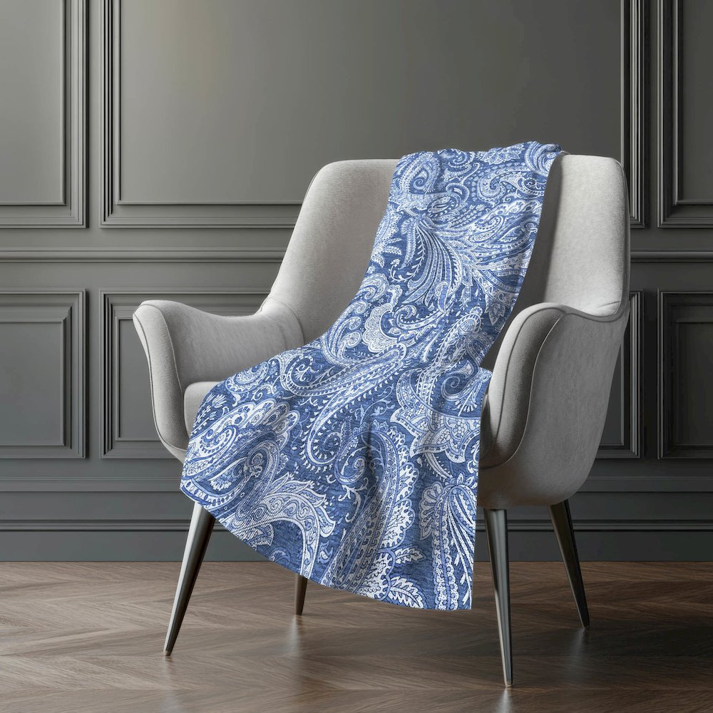 Premium Machine Washable ASB654 Navy 50" x 70" Sherpa Throw Blanket. Picture 5