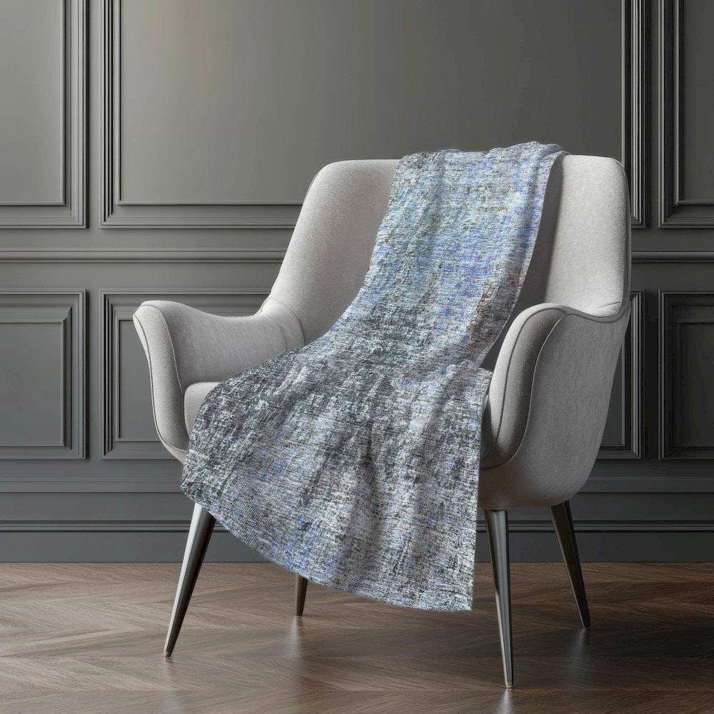Premium Machine Washable ASB655 Gray 50" x 70" Sherpa Throw Blanket. Picture 5