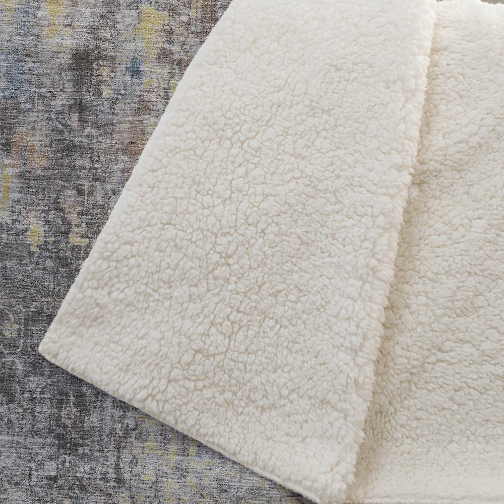 Premium Machine Washable ASB655 Mocha 50" x 70" Sherpa Throw Blanket. Picture 2