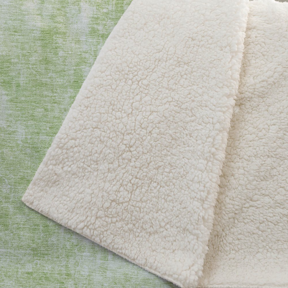 Premium Machine Washable ASB656 Aloe 50" x 70" Sherpa Throw Blanket. Picture 2